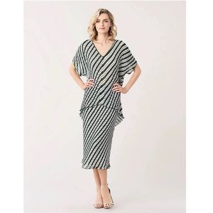 Diane von Furstenberg Jolene Pleated Striped Chiffon Top